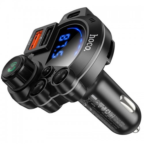 АЗУ FM модулятор Hoco DFM01 Legend 20W+QC3.0 (2USB-A/1C) Black