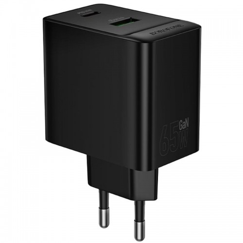 СЗУ Borofone BAS17A Erudite PD65W+QC3.0 (1USB-A/1C) Black