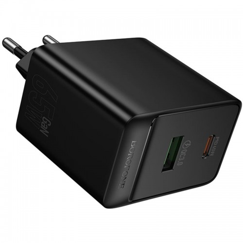 СЗУ Borofone BAS17A Erudite PD65W+QC3.0 (1USB-A/1C) Black