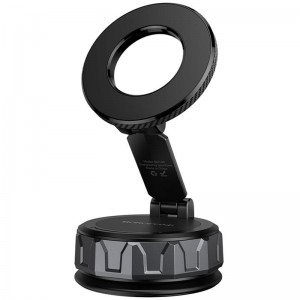 Автотримач Borofone BH140 Gloria Vacuum Suction Magnetic (center console) Black / Metal gray