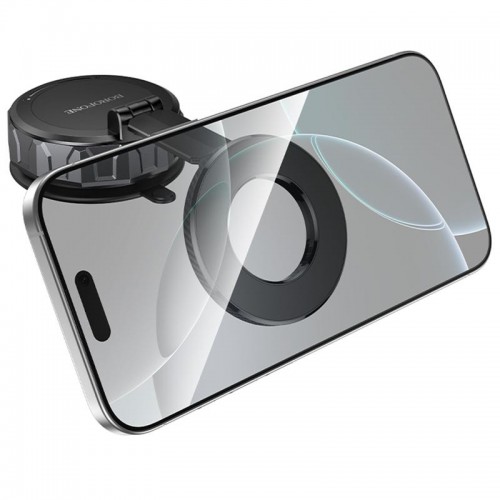 Автотримач Borofone BH140 Gloria Vacuum Suction Magnetic (center console) Black / Metal gray