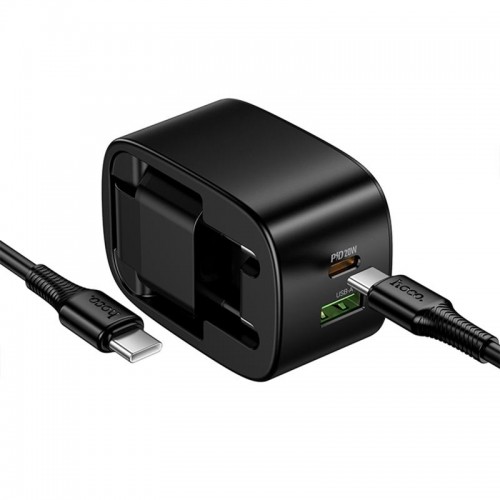 МЗП Hoco CS102A Folding PD30W+QC3.0 (1USB-A/1C) + кабель Type-C to Type-C Black