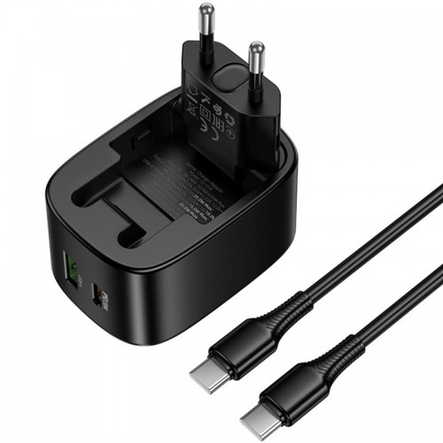 МЗП Hoco CS102A Folding PD30W+QC3.0 (1USB-A/1C) + кабель Type-C to Type-C Black
