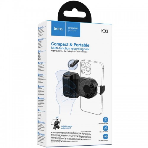 Тримач для селфі Hoco K33 Oleada Bluetooth Black