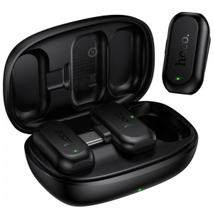 Петличный беспроводной микрофон Hoco L26 Dual-mic Smart AI (Type-C) Black