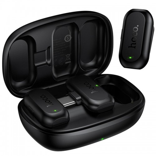 Петличный беспроводной микрофон Hoco L26 Dual-mic Smart AI (Type-C) Black