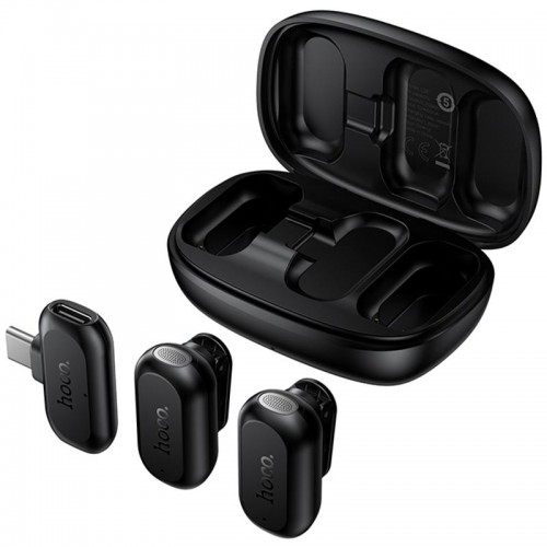 Петличный беспроводной микрофон Hoco L26 Dual-mic Smart AI (Type-C) Black