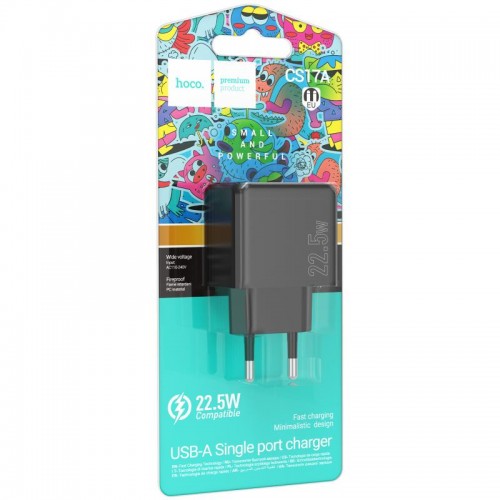 СЗУ Hoco CS17A Wish QC3.0 22.5W (1USB-A) Black
