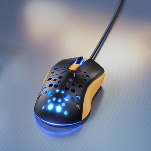 Мышь проводная Hoco GM51 Sky Luminous Black / Yellow