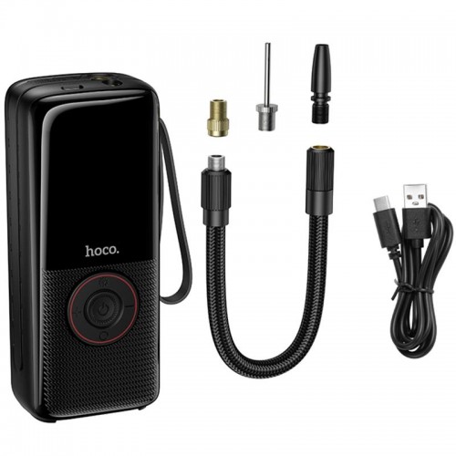 Автомобільний насос Hoco ZP18 Enlighten smart air pump Black