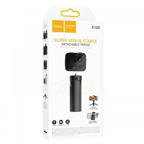 Монопод для селфі Hoco K100 Prestigio mini трипод + крепление 1/4 Black