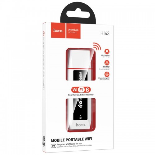 Портативний модем WiFi роутер Hoco HI43 150Mbps (SIM) 2100 mAh White