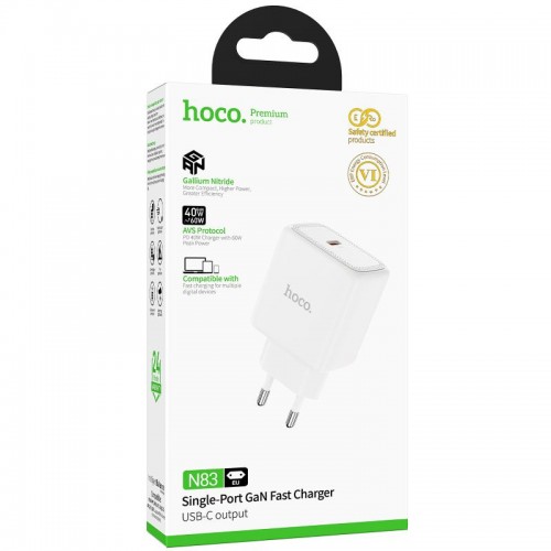 СЗУ Hoco N83 Profit PD40W (1USB-C) White