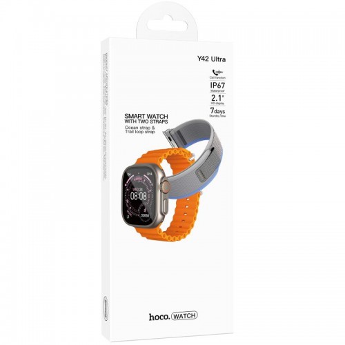 Смарт-годинник Hoco Y42 Ultra Smart sports watch (call version) Titanium gold