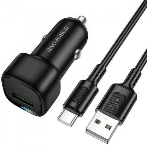 АЗП Borofone BZ34 Cloud QC3.0 (1USB-A) + кабель USB to Type-C Black