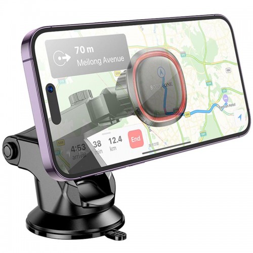 Автотримач Borofone BH125 Roman magnetic (center console) Black / Red