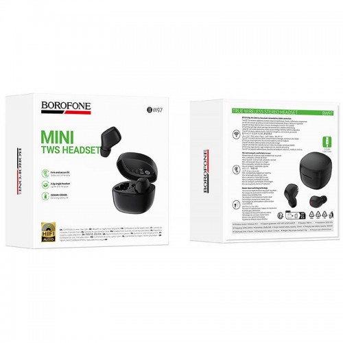Беспроводные TWS наушники Borofone BW97 Clear Black