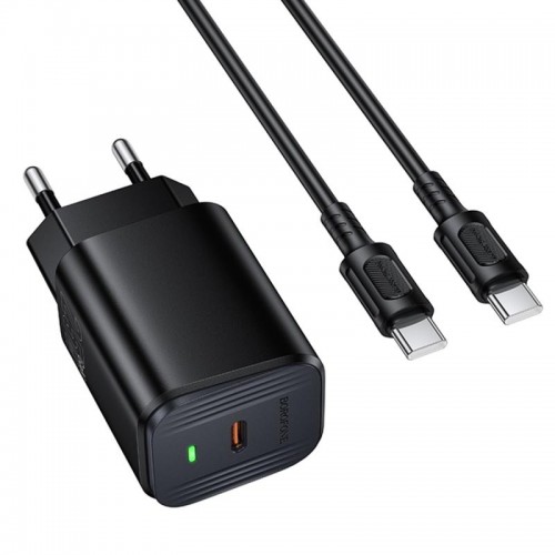 СЗУ Borofone BAS84A Star PD25W (1USB-C) + кабель Type-C to Type-C Black