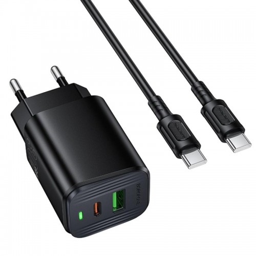 СЗУ Borofone BAS85A Star PD30W+QC3.0 (1USB-A/1C) + кабель Type-C to Type-C Black