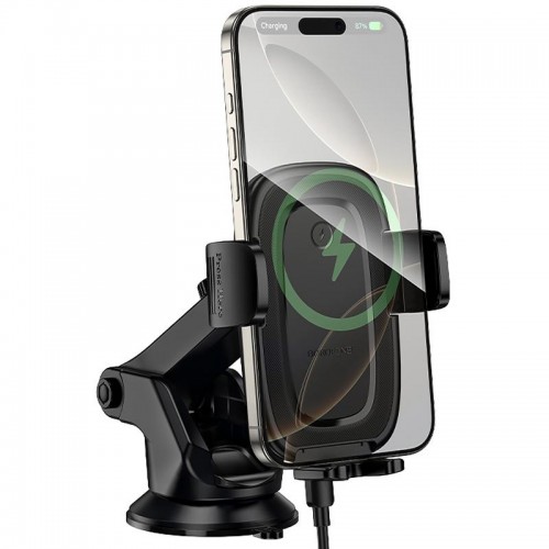 Автотримач з БЗП Borofone BH223 Follower 15W (center console) Black