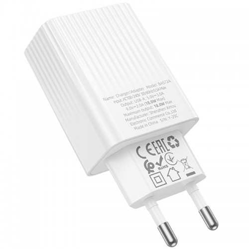 СЗУ Borofone BAS72A Source QC3.0 (1USB-A) White