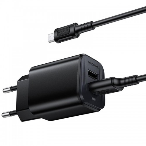 МЗП Borofone BAS81A Star 10.5W (2USB-A) + кабель USB to MicroUSB Black