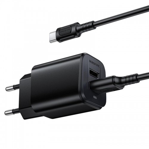МЗП Borofone BAS81A Star 10.5W (2USB-A) + кабель USB to Type-C Black