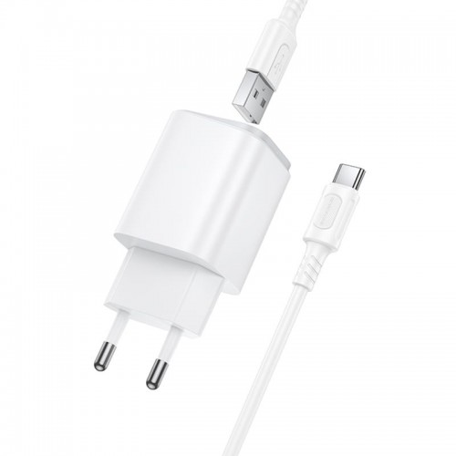 МЗП Borofone BAS81A Star 10.5W (2USB-A) + кабель USB to Type-C White