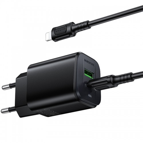 СЗУ Borofone BAS83A Star PD20W+QC3.0 (1USB-A/1C) + кабель Type-C to Lightning Black