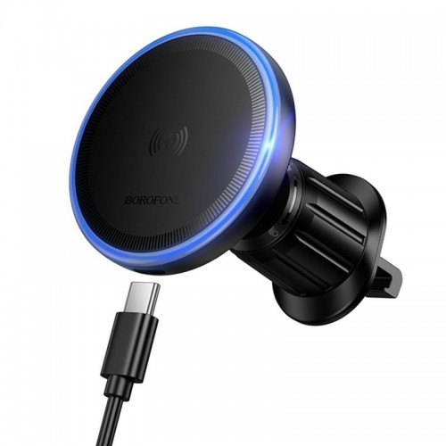 Автотримач з БЗП Borofone BH224 Flash 15W (air outlet) Black