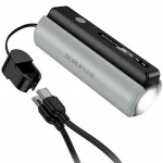Повербанк з ліхтариком та кабелем Borofone BJ87 5000 mAh Black / Gray