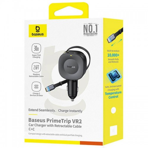 АЗУ Baseus PrimeTrip VR2 45W with retractable cable (2USB-C) (C02069) Cosmic Black