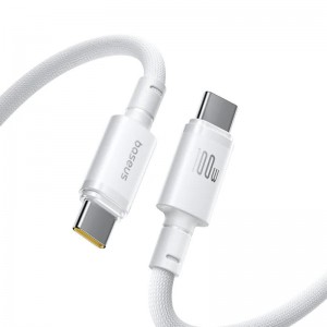 Дата кабель Baseus New Braided Type-C to Type-C 100W (2m) (E0426V) Moon White