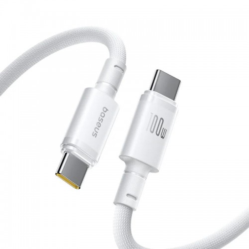 Дата кабель Baseus New Braided Type-C to Type-C 100W (1m) (E0426) Moon White