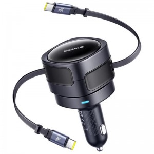 АЗУ Baseus Enjoyment Max PD60W with retractable cable (2USB-C) (C00035507121) Cosmic Black