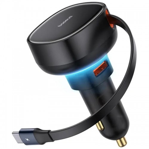 АЗУ Baseus Enjoyment Pro PD60W+QC3.0 with retractable cable (1USB-A/1C) (C000578) Cluster Black