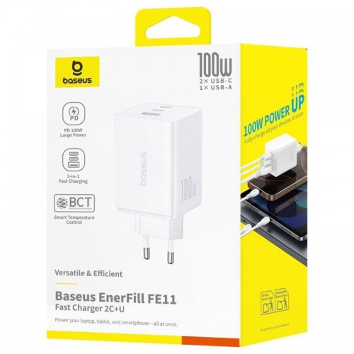 СЗУ Baseus EnerFill FE11 Fast Charger 100W (1USB-A/2C) (P101821) Moon White