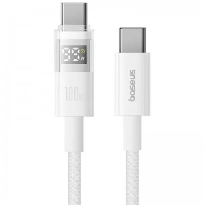 Дата кабель Baseus Display 2 Type-C to Type-C 100W (1m) (P10382702) Moon White