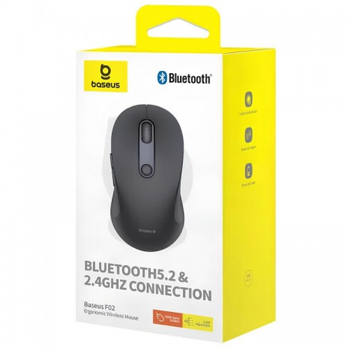 Миша бездротова Baseus F02 Ergonomic Bluetooth (B010555) Cluster Black