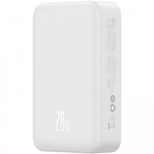 Портативное ЗУ Power Bank Baseus EnerFill FM41 Mini Magnetic PD20W с БЗУ 10000mAh (E0027T) Moon White