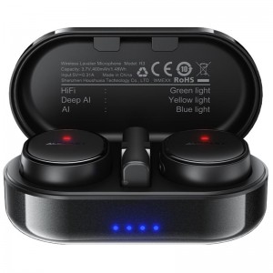 Петличный беспроводной микрофон Acefast R3 Dual-mic Type-C Black
