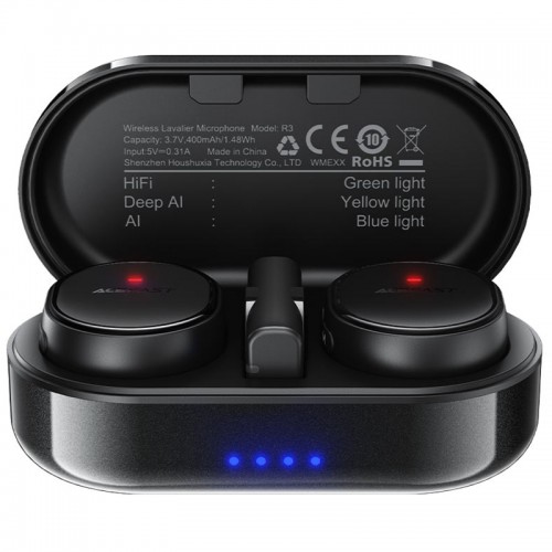 Петличный беспроводной микрофон Acefast R3 Dual-mic Type-C Black
