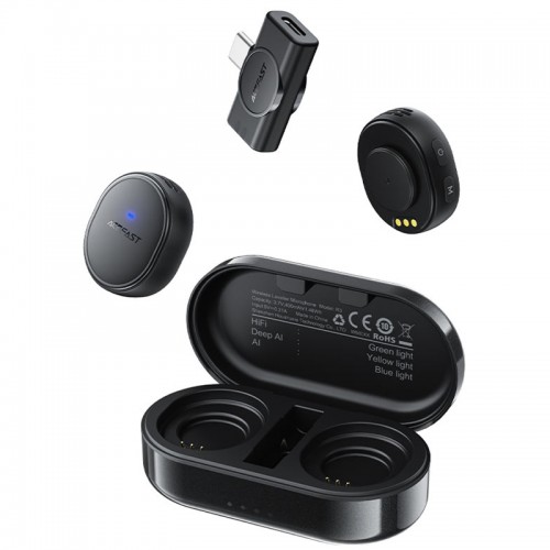 Петличный беспроводной микрофон Acefast R3 Dual-mic Type-C Black