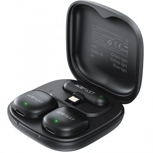 Петличный беспроводной микрофон Acefast R1 Dual-mic Lightning Black