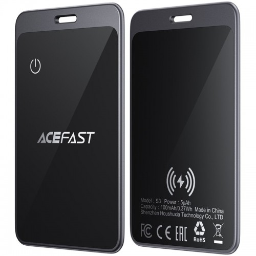 Трекер Acefast S3 Metal Card 100 mAh (2ps) Gray