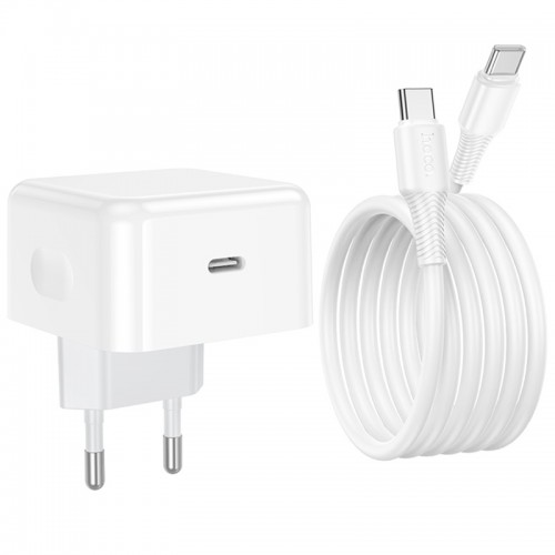 СЗУ Hoco C161A Speed PD40W (1USB-C) + кабель Type-C to Type-C White