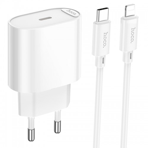 СЗУ Hoco C109A Fighter PD20W+QC3.0 (1USB-A/1C) + кабель Type-C to Lightning White