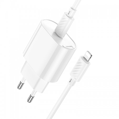 СЗУ Hoco C109A Fighter PD20W+QC3.0 (1USB-A/1C) + кабель Type-C to Lightning White