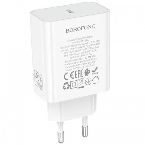 СЗУ Borofone BA109A Star PD40W (1USB-C) White