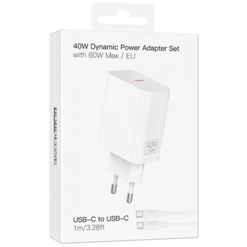 МЗП Borofone BA109A Star PD40W (1USB-C) + кабель Type-C to Type-C White